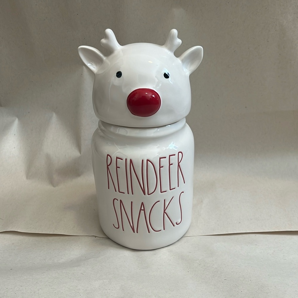 Reindeer snacks topper canister